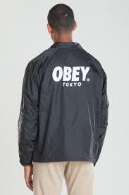 Obey Worldwide Tokyo Coaches Jacket Coach Jacket Mens Outfits Obey Clothing