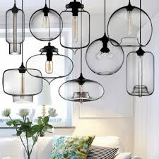 Bottle Pendant Lamp Contemporary Clear Glass 1 Head Lighting Fixture In Black For Kitchen Susuohome Com