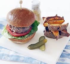 I got the recipe from a friend and have made them a lot. Beef Burger With Sweet Potato Chilli Chips Recipe Bbc Good Food
