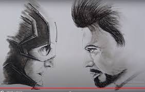 Use light, smooth strokes for sketching. How To Draw Captain America Vs Iron Man Realistic Pencil Sketch