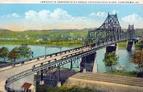 Sewickley Coraopolis Bridge Postcard 1935 Pennsylvania History Pittsburgh Bridges Bridge