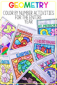 Color By Number Activities For High School Geometry High School Math Middle School Math Holiday Math