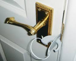 Designed to be used on the inside. Portable Door Lock Temporarily Locks Most Interior Doors