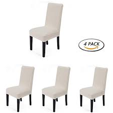 Some specific models of these cream dining room chairs are covered with fabrics that give them ravishing looks. Ieventstar 4 Pieces Spandex Stretch Washable Dining Room Chair Cover Protector Seat Slipcovers Cream 4 Buy Online In Andorra At Andorra Desertcart Com Productid 68860090