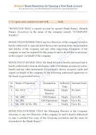 Use this sample letter to write a board resolution for an sba loan from a bank. Board Resolution Format For Opening A New Bank Account
