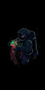 Dark Fantasy Astronaut And Jellyfish 1440x2880 Wallpaper Astronaut Wallpaper Minimalist Wallpaper Wallpaper Space