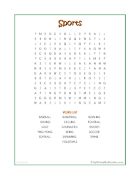 The activity sheet to fill in the crossword puzzles is very good for honing the child's brain abilities. Sports Crossword Puzzle Intermediate My Printable Puzzles