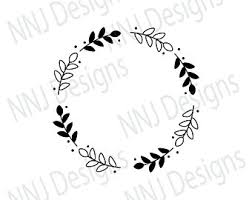 Laurel Wreath Svg Round Circle Monogram Frame Leaves Leaf Etsy Monogram Frame Circle Monogram Framed Leaves