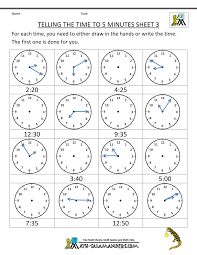 Telling Time Clock Worksheets To 5 Minutes Time Worksheets Telling Time Worksheets Clock Worksheets
