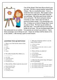 Reading Comprehension For Beginner And Elementary Students 5 Worksheet Esl Reading Comprehension 2nd Grade Reading Worksheets Reading Comprehension Worksheets