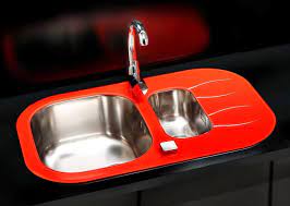 A hardwearing, heat resistant and hygenic glass surface is available in either white or black. Glass Kitchen Sinks Black White Custom Colours Olif