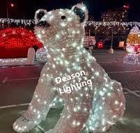Wholesale Life-Size White Polar Bear Statue Large Outdoor Home Decor Lights  for Christmas