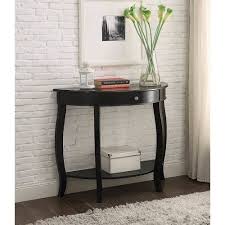 Google Express Yvonne Half Moon Console Table With Drawer In Antique Black Half Moon Console Table Console Table Decorating Console Table