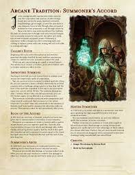 Arcane Tradition Wizard Subclass Summoner S Accord 1st Draft Dndhomebrew