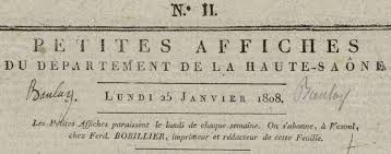 Cette nouvelle exposition virtuelle des archives de la manche vous plonge au coeur d'une grande bataille navale qui se déroula, à la fin du xviie siècle que conserver dans mes archives ? Petites Affiches Du Departement De La Haute Saone Vesoul 1808 1810 Issn 2607 4176