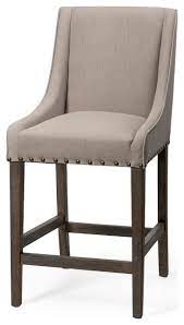 Breakroom styles, stationary bar stools, distressed metal ones, bucket style, backless chairs, and pub style stools are some popular styles of stools. Fabric High Back Bar Chair Pembridge I Transitional Bar Stools And Counter Stools By Mercana 68588 Houzz