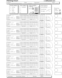 Pitching Chart Template Baseball Scorebook And Softball