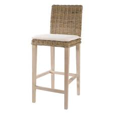 Barstuhl Aus Rattan Und Massivem Mahagoni Taupe Maisons Du Monde Chaise Bar Tabouret De Bar Chaise De Bar Design