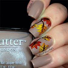 15 Best Autumn Leaf Nail Art Designs Ideas Trends Stickers 2014 Fall Nails 9 Jpg 450 450 Thanksgiving Nail Art Halloween Nails Fall Nail Designs