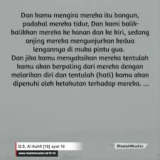 Surah ini mempunyai 110 ayat dan termasuk dalam golongan surah makkiyyah. Surah Al Kahfi Ayat 18 Qs 18 18 Tafsir Alquran Surah Nomor 18 Ayat 18