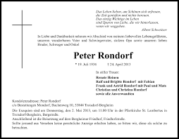 Schauen sie doch einmal rein. Traueranzeigen Von Peter Rondorf Wirtrauern