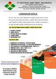 Ada perusahaan yang sedang membuka kesempatan lowongan kerja loker pos kota, staf security, kernet, perawat dan banyak lagi melalui indeed.com. Lowongan Kerja Pt New Hope Jawa Timur Fakultas Peternakan Universitar Brawijaya