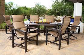 Lakeside Padded Sling 7 Piece Aluminum Dining Set From Tropitone Outdoor Furniture Style Aluminum Patio Furniture Outdoor Furnishings