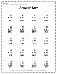 double digit multiplication worksheet with answer key exercise 4 your home teacher