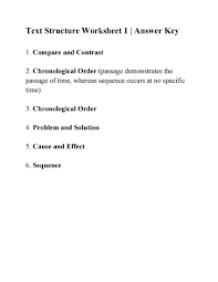This Is The Answer Key For The Text Structure Worksheet 1 Text Structure Text Structure Worksheets Worksheets