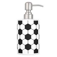 Black And White Soap Dispenser Adapted Soccer Ball Pattern Black White Soap Dispenser And Toothbrush Holder Bath Accessories Set Soap Dispenser Soccer Ball