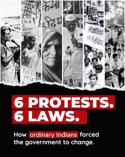 6 Protests. 6 Laws. How ordinary Indians changed the legal system. Many of  India's landmark laws were not born inside Parliament, they emerged because  ordinary people demanded accountability, justice, and reform. This