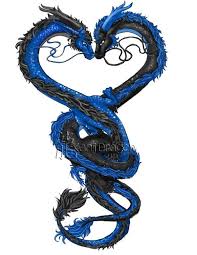 Black And Blue Dragon Logo Twin Dragons Blue And Black By Kanjidragon On Deviantart Blue Dragon Tattoo Dragon Artwork Small Dragon Tattoos