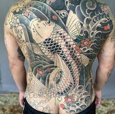 Japanese Traditional Koi Fish Back Piece Tattoo In Progress By Scott Cooksey Tattoo Japanese Style Traditional Japanese Tattoos Japanese Tattoo