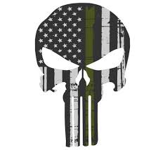 But, it can also be applied to any smooth interior or exterior surface. Thin Military Green Line Tattered Punisher