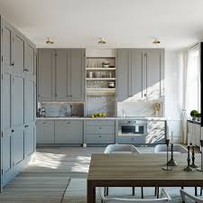 Mix Of Slab Front And Shaker Cabinet Fronts Nice Swedish Kitchen Home Open Plan Kitchen