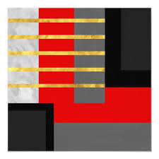 Red Gray Gold Black Color Block Invitation Zazzle Com In 2020 Black Color Palette Logo Color Schemes Red Colour Palette