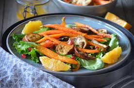 Salade De Carottes Et Aubergines Roties Miel Et Cumin Salade Carotte Moussaka Vegetarienne Blanquette De Poisson