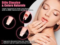 Kiiwah 120 Pezzi Unghie Finte French Quadrate, Trasparente Unghie Finte  Bianco French Tip, Stick