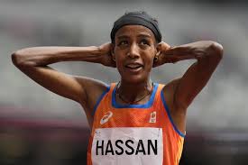 Sifan hassan of the netherlands crosses the finish line to win the women's 5,000 meters at the tokyo olympics. Zcesra0aj3jdfm