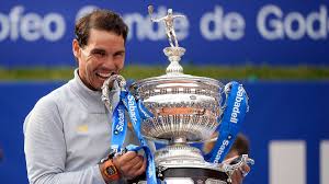 The atp tour world no.1 trophy this moves him to 87 career titles; Rafa Nadal Destroys Stefanos Tsitsipas To Take Barcelona Title And Stretch Clay Winning Streak Eurosport