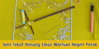 Terdapat dua jenis tekat iaitu tekat timbul bunga emas dan tekat gubah. Seni Tekat Benang Emas Warisan Negeri Perak