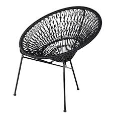 Monté sur des pieds en métal noir, ce fauteuil en rotin remet cette matière naturelle au goût du jour. Fauteuil De Jardin Empilable En Fil De Resine Et Metal Noir Itapema Maisons Du Monde