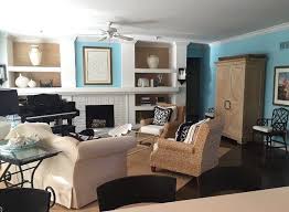 This Room Perfectly Combines A Seaside Theme With An Element Of Classy Check Out That Pop Of Blue Chippendale Chairs Black And White Pillows Woven Chair
