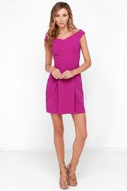 Lovely Day Magenta Off The Shoulder Dress Black And White Cocktail Dresses White Cocktail Dress Dresses