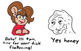 1846155 - semi-grimdark, suggestive, artist:threetwotwo32232, derpibooru  import, oc, oc:brownie bun, oc:richard, earth pony, human, clothes, dick  flattening, female, implied cbt, male, mare, meme, sweater, turtleneck,  wojak - Twibooru