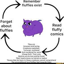 Remember Forget about Read fluffies fluffy comics They are innocent and  loving Creatures exploited, Tortured, mutilated
