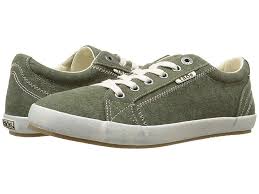 Taos Footwear Star Olive Wash Canvas Womens Lace Up