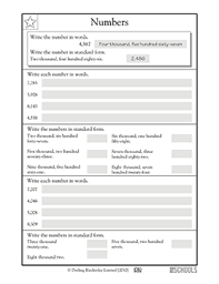 Spell out numbers when they appear at the beginning of a sentence. Writing Numbers 2nd Grade 3rd Grade 4th Grade Math Worksheet Greatschools