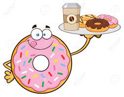 # donut # orange is the new black # oitnb # taylor schilling # piper chapman s. Donut Cartoon Mascot Character With Sprinkles Serving Coffee Stock Photo Picture And Royalty Free Image Image 102685593