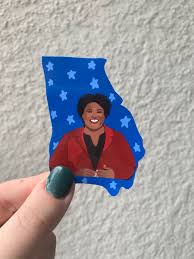  Stacey Abrams Blue Georgia Sticker Feminist Sticker Blue Etsy In 2021 Waterproof Stickers Feminist Sticker Work Stickers